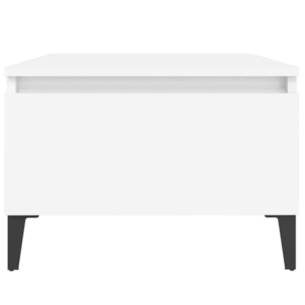 Sæt af 2 sideborde med skuffe 50 x 46 x 35 cm i hvidt ingeniørtræ DEC032615 Vit