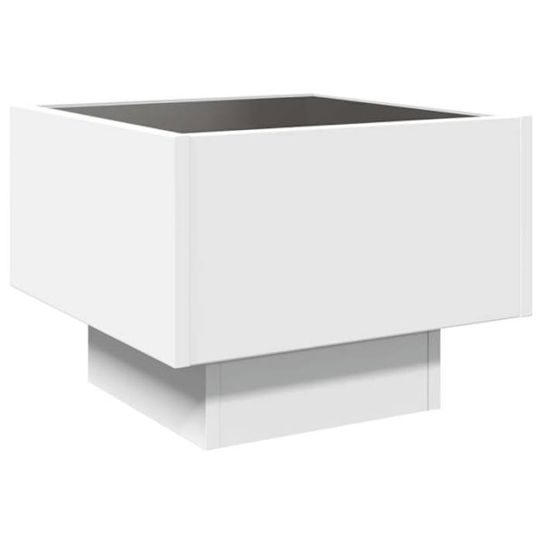 Yökyntöpeili LED-valolla 40 x 40 x 30 cm valkoista insinööripuuta lasi DEC033125 Vit
