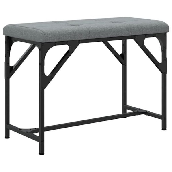 Banc för matsal entré korridor 62 x 32 x 45 cm i stål och grått tyg DEC025020 Grå