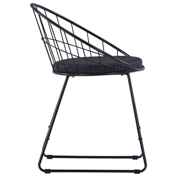 Sæt af 2 moderne design spisebordsstole i sort stål