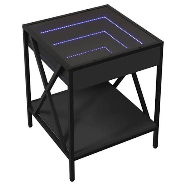 Yöpöytä LED-peilillä 40 x 40 x 49 cm insinööripuu, lasi ja teräs DEC033156 kastanj
