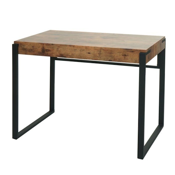 Skrivbord med dator, sidobord 100x54 cm MDF vild ek och mörk metall 04_0006065 Metall