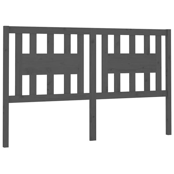 Hovedgærde til seng til soveværelse møbel 206 x 4 x 100 cm grå fyrretræ TDL0203323
