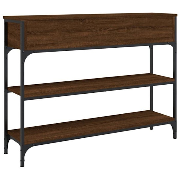 Praktisk konsolbord med lådor för en organiserad hall 100 x 25 x 75 cm brun ingenjörsträ och metall DEC0318 kastanj