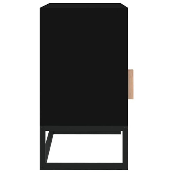 Sæt af 2 natborde med skuffe og rum med dør 40 x 30 x 55,5 cm ingeniørtræ og sort jern DEC035513 kastanj