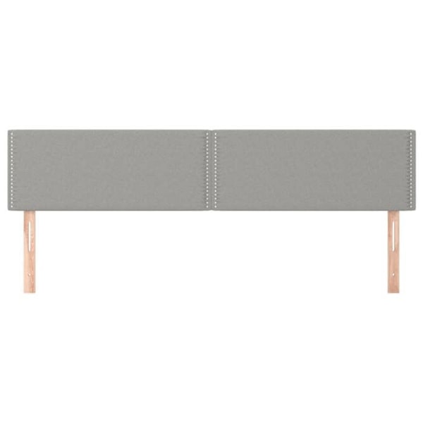 Hovedgærde til seng, soveværelse, møbel i 2 dele 100 x 5 x 78/88 cm lys grå stof TDL0206454 Grå