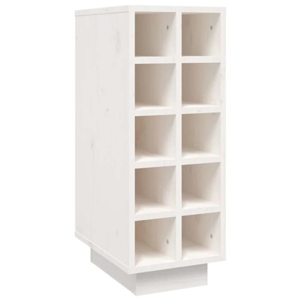 Viinikaappi enintään 10 pulloa 23 x 34 x 61 cm valkoista massiivista mäntyä DEC024257 Vit