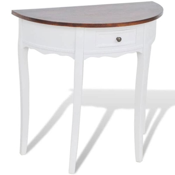 Konsolbord med låda halvcirkelformad i vit MDF DEC031629 Vit