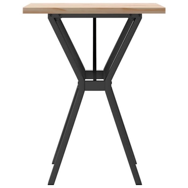Teollisen muotoilun ruokapöytä keittiöön 60 x 60 x 75,5 cm massiivipuista mäntyä ja terästä DEC036835 kastanj