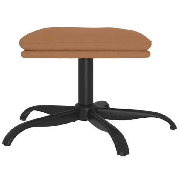 Repose-fødder taburet 60 x 60 x 36 cm mikrofiber stof taupe metal krydsfiner DEC030637 Metall