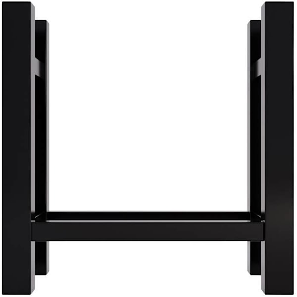 Bänk för ved - Ej specificerat - 60x60 cm - Svart metall - Modern design - Inomhusbruk kastanj