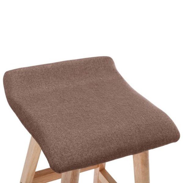 Bar Stool x1 korkea tuoli taupe-kankaasta ja puusta DEC029328 kastanj