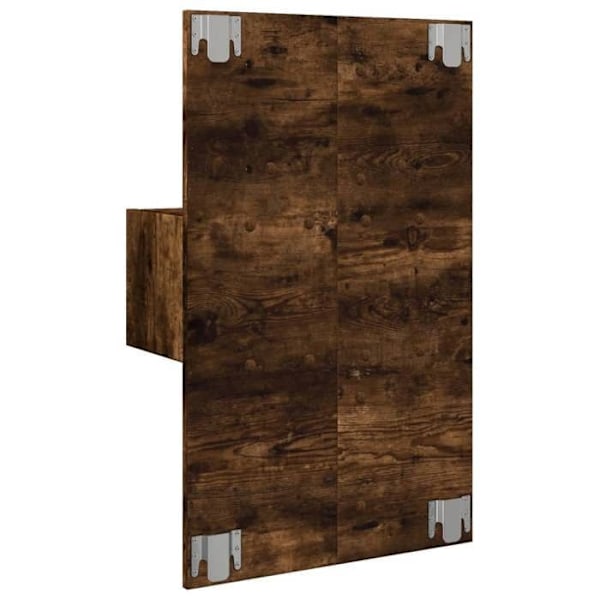 Væglampe natbord med LED-lys og skuffe 48,5 x 32,5 x 80 cm brunt ingeniørtræ DEC034172 kastanj