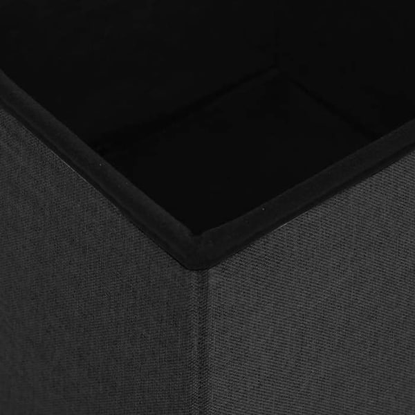 Taburet sæde opbevaringspuf 38 x 38 x 38 cm foldbar i sort stof DEC026351 Svart