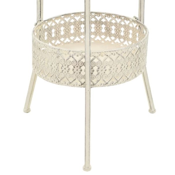 Vintage-tyylinen pyöreä apupöytä 40 x 70 cm valkoista metallia DEC036589 Vit