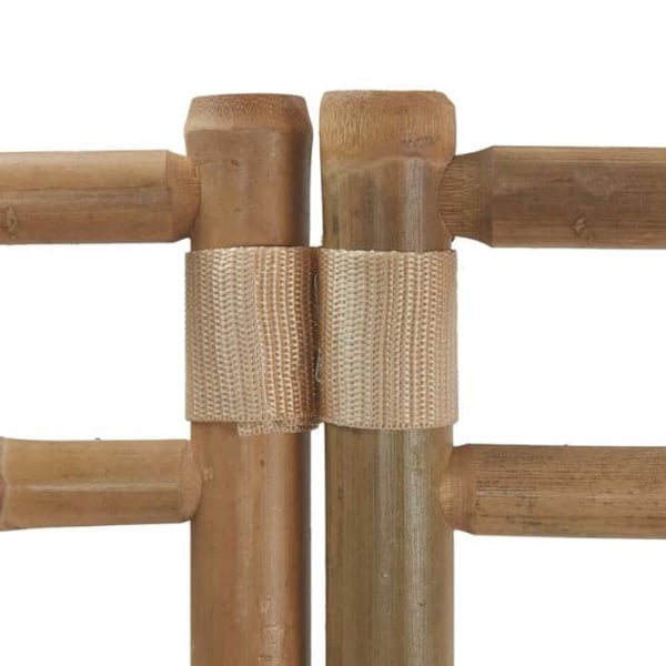 Paravent separator för rum vikbar vägg 5 paneler 200 cm bambu och svart tyg DEC031192 Svart