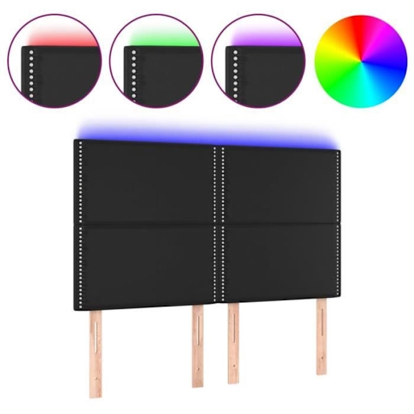 Senggavl tilbehør soveværelse møbel med LED 144 x 5 x 118/128 syntetisk sort