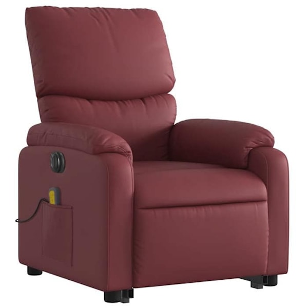 Afslapningsstol med massagefunktion og justerbar i rød bordeaux DEC027836 Bordeaux