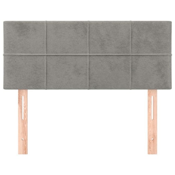 Hovedgærde - Klassisk - 90x78/88 cm - Lys grå fløjl - Elegant design - Komfortabel at røre ved Ljusgrått