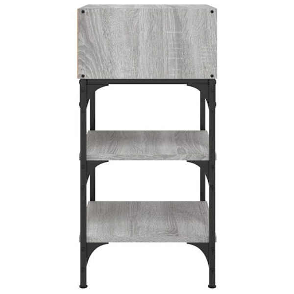 Sæt med 2 natborde med hylder 35 x 34,5 x 70cm ingeniørtræ grå og metal DEC035652 kastanj