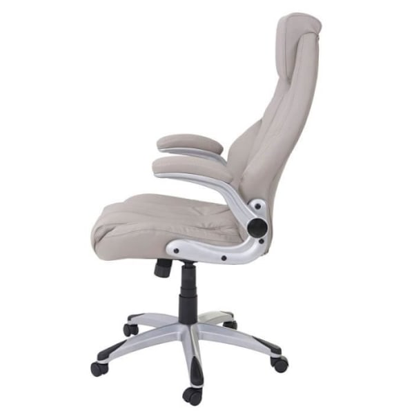 Ergonomisk kontorsstol med hjul i taupe konstläder BUR04081