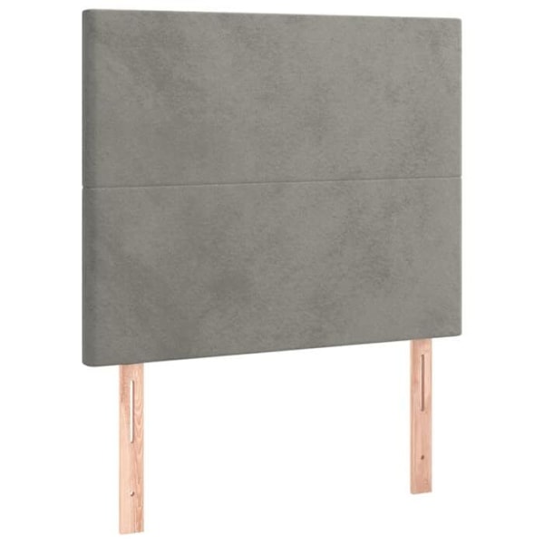 Hovedgærde til seng, soveværelse, møbel i 2 dele 90 x 5 x 78/88 cm, lys grå velour TDL0206401 Grå