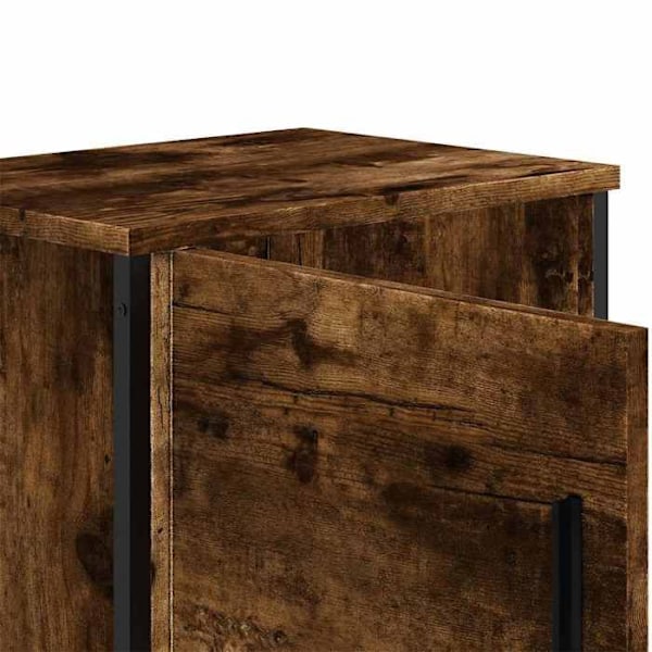 2 kpl yöpöytiä, joissa on ovi ja lokero 40 x 30 x 40 cm, ruskea rakennusmateriaali ja metalli DEC035077 kastanj