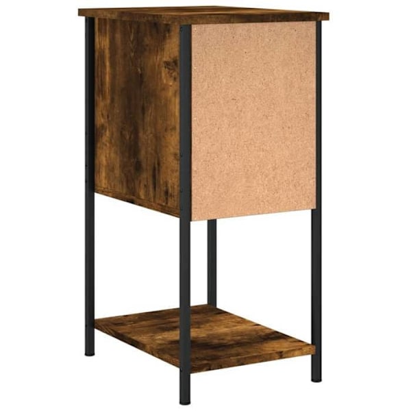 Sæt af 2 natbord med skuffer og hylder 32 x 42 x 70 cm ingeniørtræ brun og metal DEC035060 kastanj
