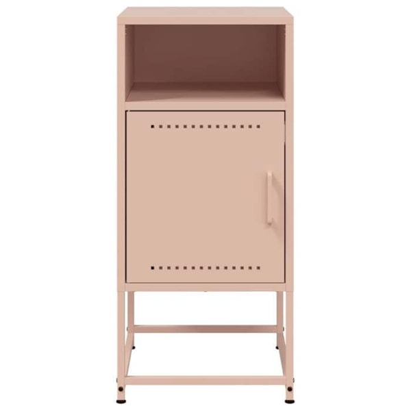 Sæt med 2 natborde med kompartiment med låge 36 x 39 x 78 cm stål rosa DEC035640 Guld