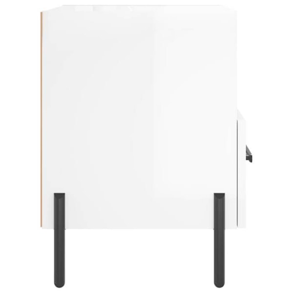 2 kpl yöpöytiä avoimella osastolla ja laatikolla 40 x 35 x 47,5 cm valkoista insinööripuuta ja rautaa DEC034997 Vit