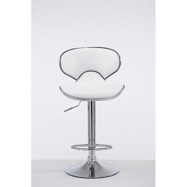 Barstol - Ikke specificeret - Højdejusterbar - Kunstlæder - Forkromet metal - Moderne design Vit