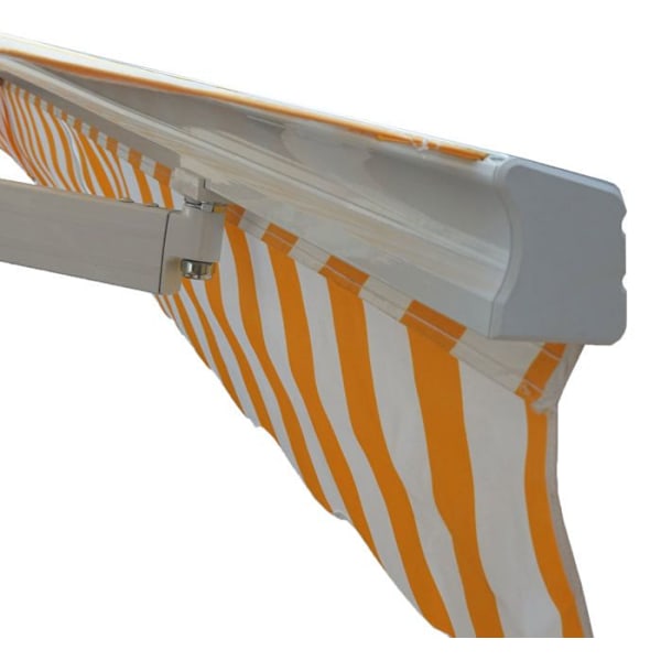Butiksskydd med aluminiumbågar och vev, solskydd 5x3m polyester grå brunt 04_0005774 Grå