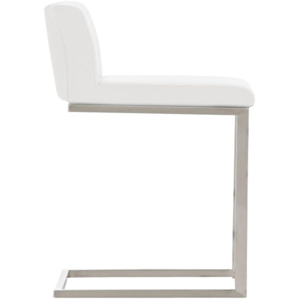 Barstol x1 moderne design, støtte i rustfrit stål, sæde i hvid PVC 10_0005318 Vit