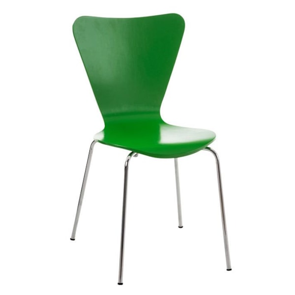 Set med 4 stolar för kontor i grönt trä och metall Grön