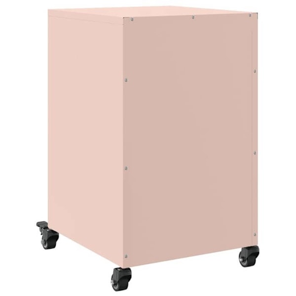 Sengebord på hjul med 3 skuffer 36 x 39 x 59 cm stål pink DEC034562 Rosa
