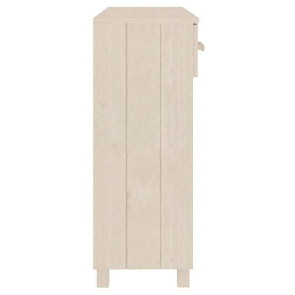 Console sidebord med hylder og skuffer 90 x 35 x 90 cm massivt fyrretræ i honningbrun DEC032023 kastanj