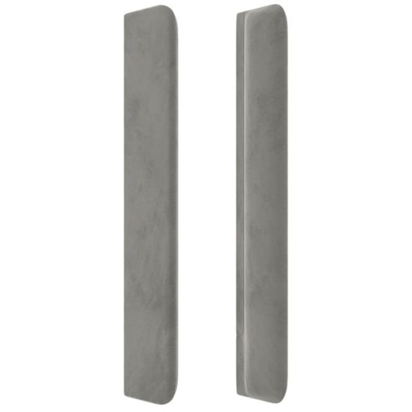 Hovedgærde til seng til soveværelse møbel med sidekant 203 x 16 x 118/128 stof i lys grå velour