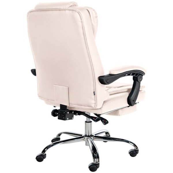 Ergonominen työtuoli, jossa on runsaasti pehmustetta, PVC-vaahtopäätä ja kromimetallijalkatuki 10_0002566 Grädde