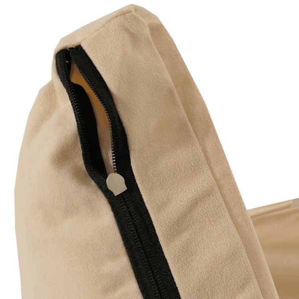 Golvsäng med avkopplingsfunktion justerbart ryggstöd i 4 riktningar stålram beige sammet 04_0006371 Beige