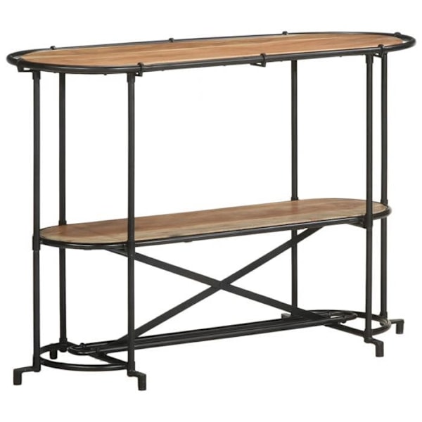 Praktisk konsolbord med hylde til en organiseret entré 110 x 42 x 76 cm massiv akacietræ og jern DEC031532 kastanj