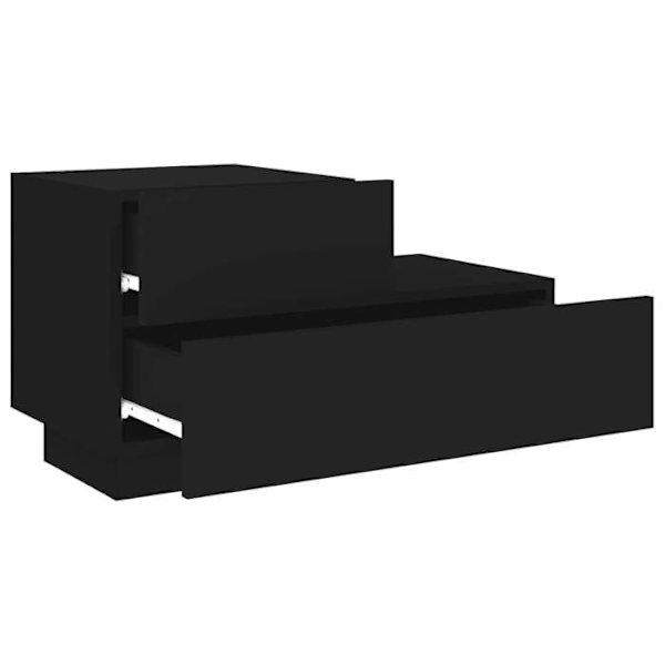 Yöpöytä LED-valoilla ja laatikoilla 70 x 36 x 40,5 cm musta kuitulevy DEC033197 kastanj