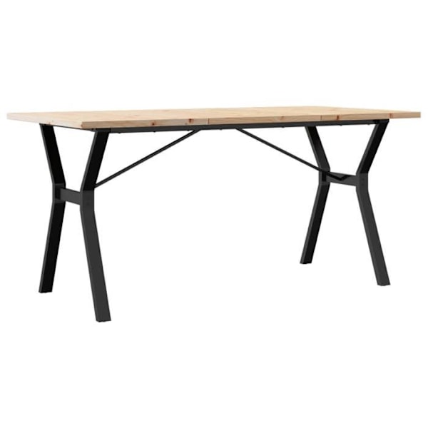 Industriel design spisebord 140 x 80 x 75,5 cm massiv fyrretræ og stål DEC036825 kastanj