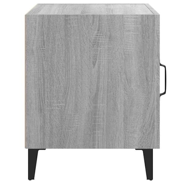 Set med 2 sängbord för förvaring med dörr 40 x 40 x 50 cm i grå ingenjörsträ och metall DEC035751 kastanj
