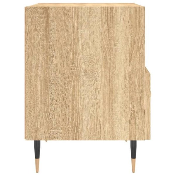 Sæt med 2 natborde med skuffe og åbent rum 40 x 35 x 47,5 cm ingenieritræ farve eg og jern DEC035234 kastanj