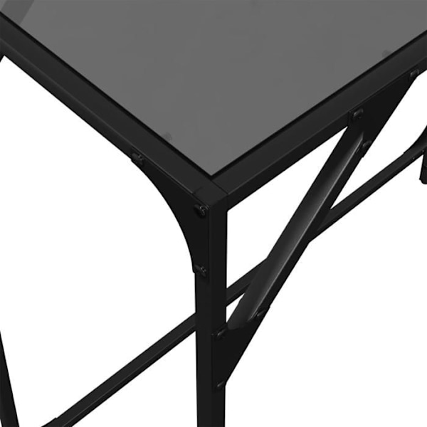 Konsolbord til entre møbel til stue 80 x 35 x 81 cm stål og sort glas DEC031342 Svart