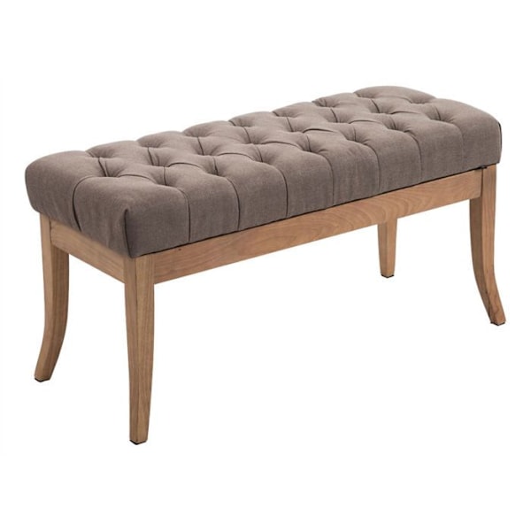Chesterfield-sohva 100 cm koristeompeleet, taupe-kangas, vaalea puujalka 10_0003693 kastanj