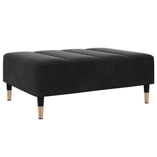 Fodskammel til seng, 77 x 55 x 31 cm, sort velour DEC030523 Svart