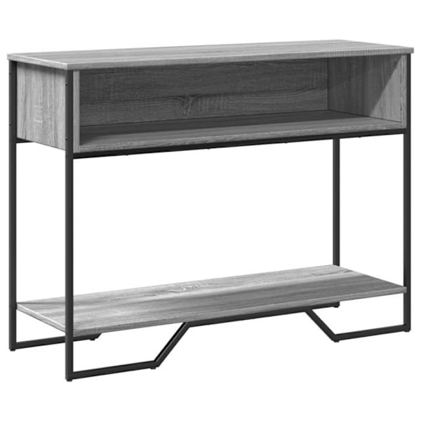 Konsolbord praktiskt med förvaringsutrymme 100 x 35 x 74,5 cm grå ingenjörsträ och metall DEC032202 kastanj