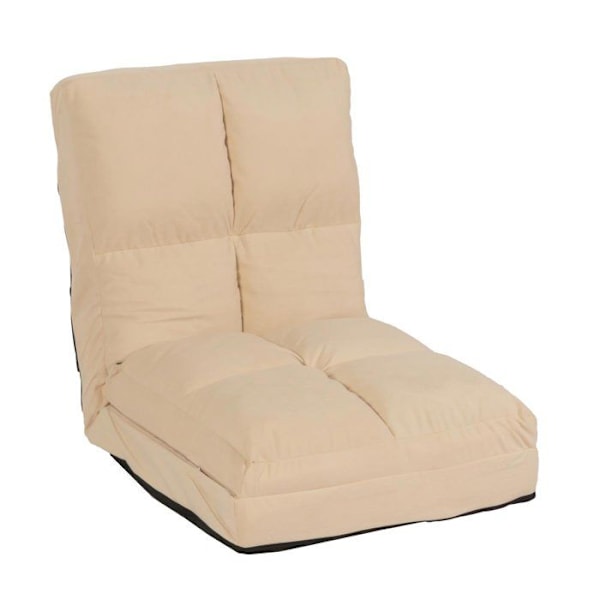 Golvsäng med avkopplingsfunktion justerbart ryggstöd i 4 riktningar stålram beige sammet 04_0006371 Beige