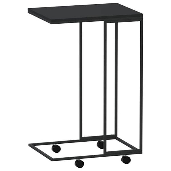 C-formet sidebord på hjul 40 x 30 x 63,5 cm sort ingeniørtræ DEC031296 kastanj
